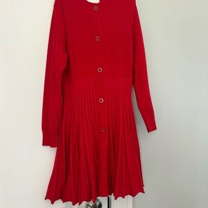 Charming Red Button-Up Kids Dress